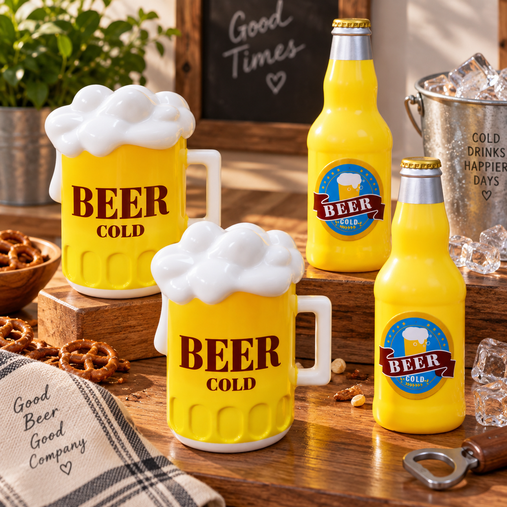 Novelty Clothesline Clips shaped like beer bottles