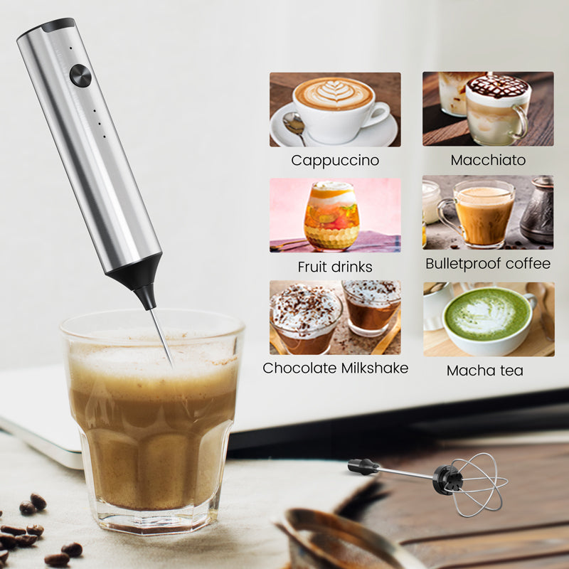 Rechargeable Milk Frother with 2 Detachable Whisks (KJBQ-15X), view 4