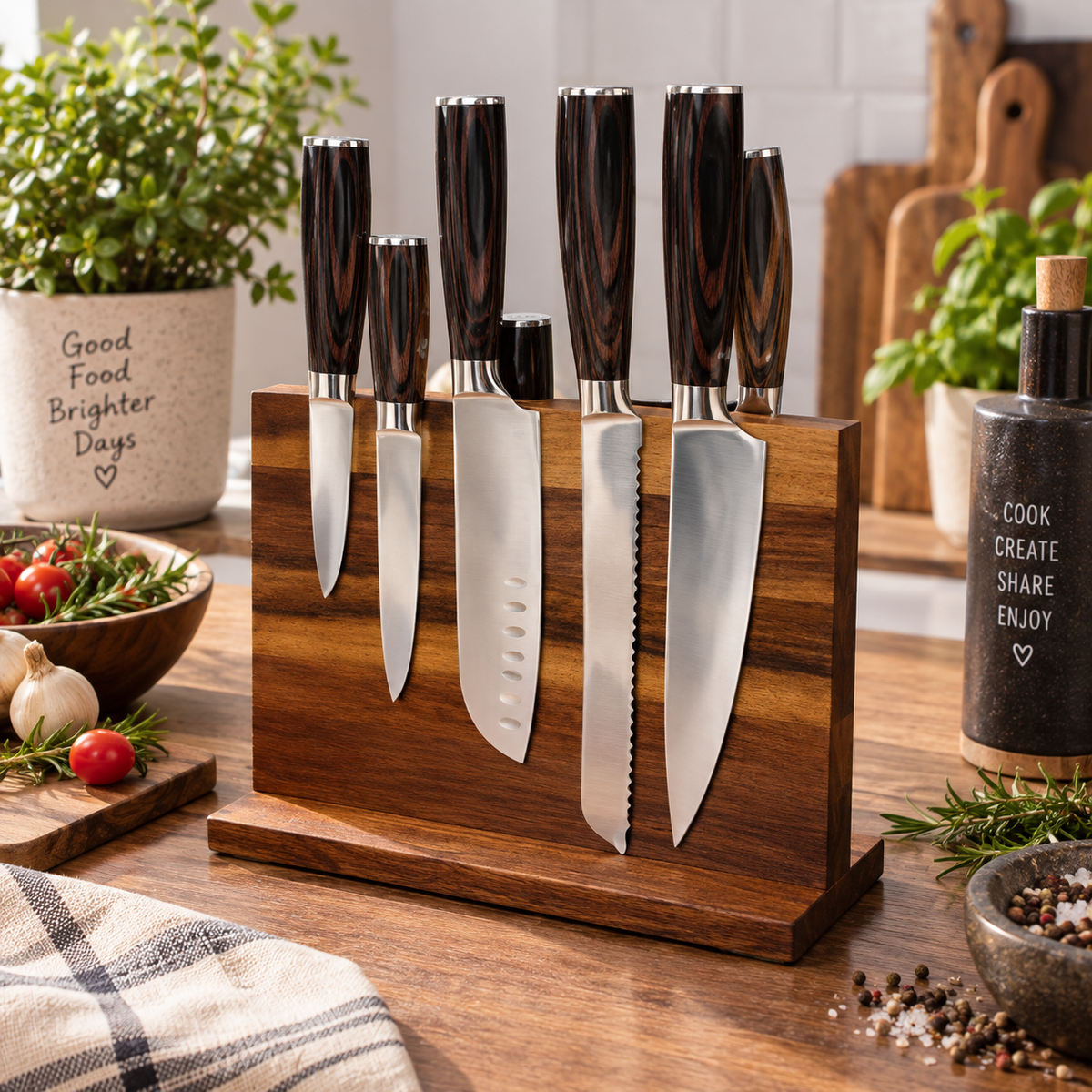 5 pc Wooden Knife Set, view 2