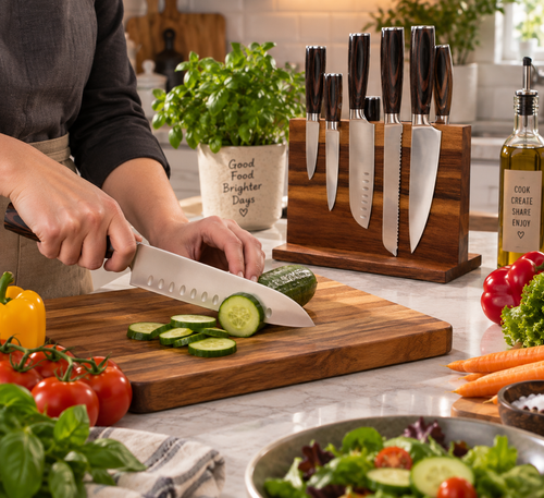 5 pc Wooden Knife Set