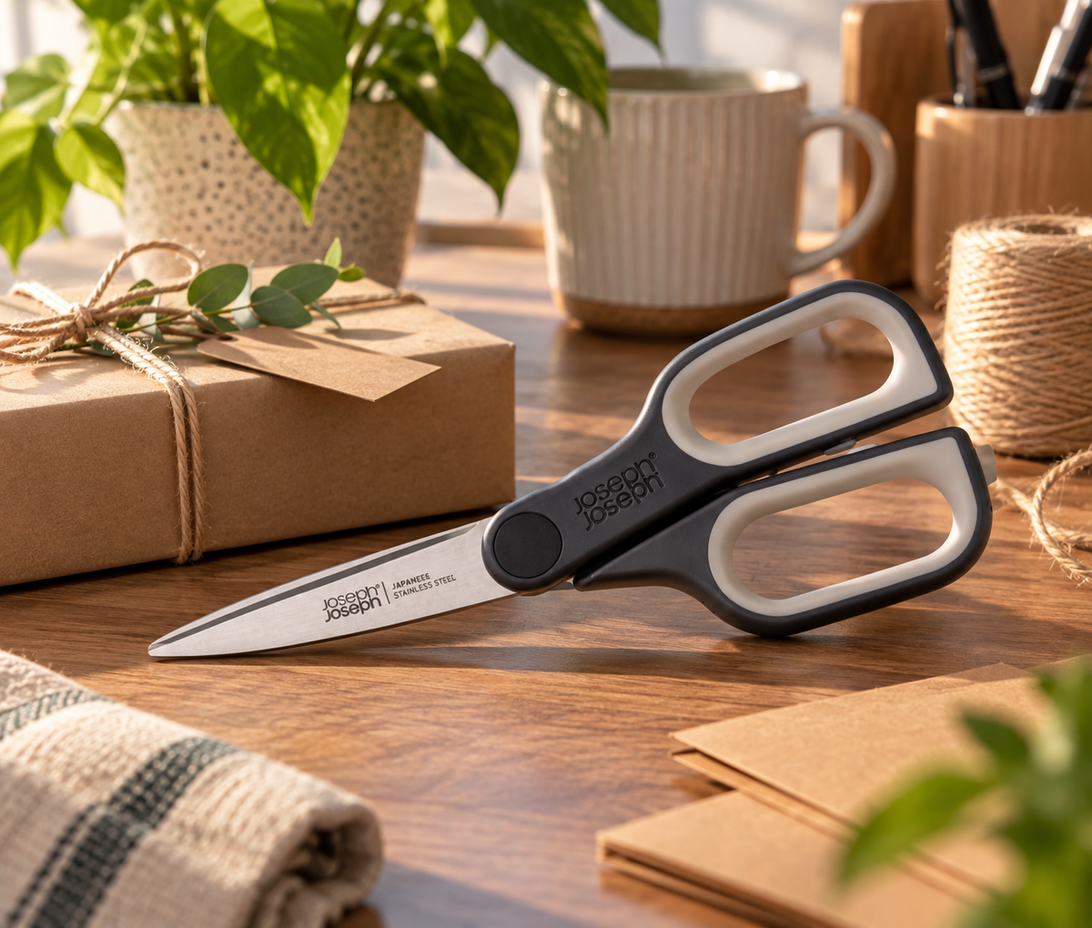 Universal Scissors with Built-in Box Cutter