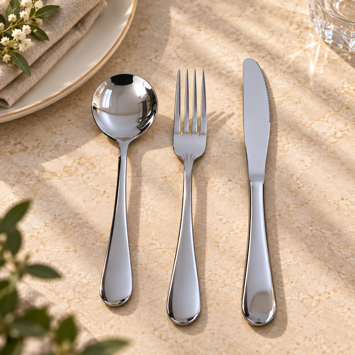 Fork, Spoon, and Knife Set