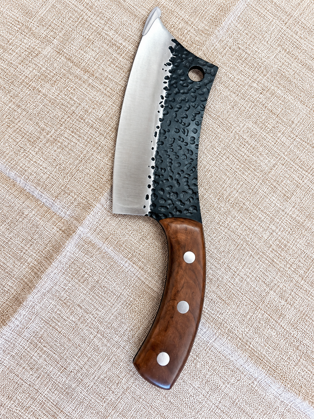 Hammered Stainless Steel Kitchen Cleaver