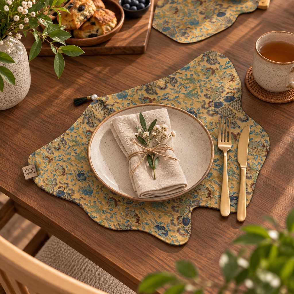 Embroidered Ginkgo Leaf Placemat, view 2