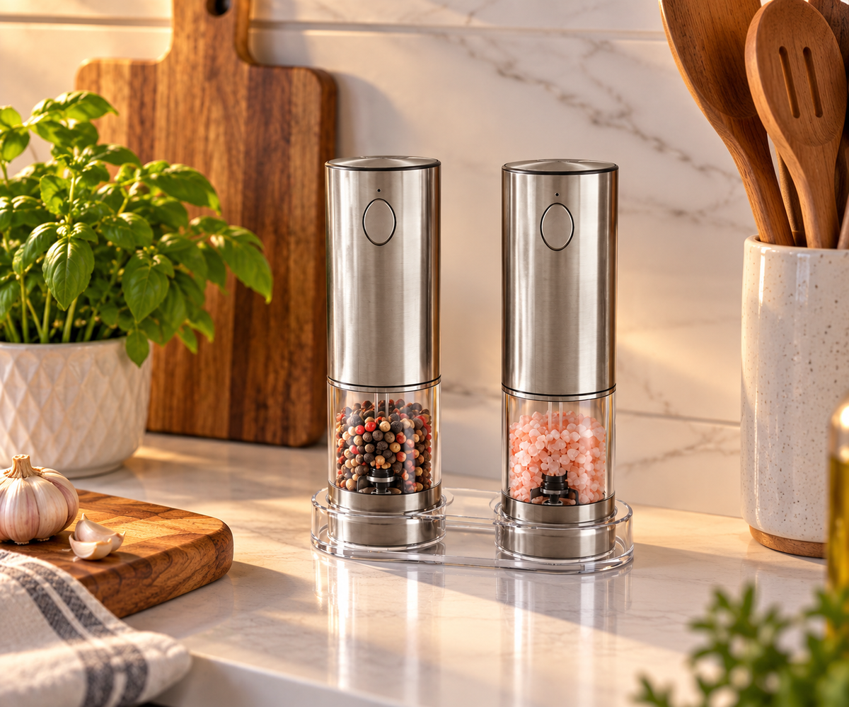 Electric Salt & Pepper Grinder Set with LED Light (KYMQ-45A), view 3