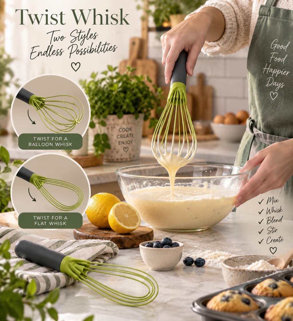 Twist Whisk in green