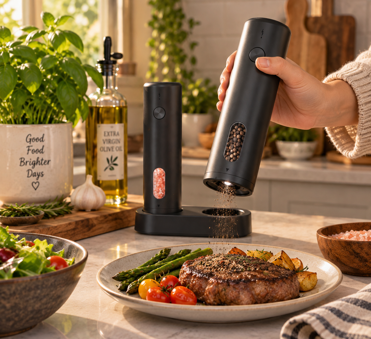 Electric Salt & Pepper Grinder Set (KYMQ-65C)