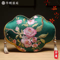 Hand embroidered heritage silk cushion