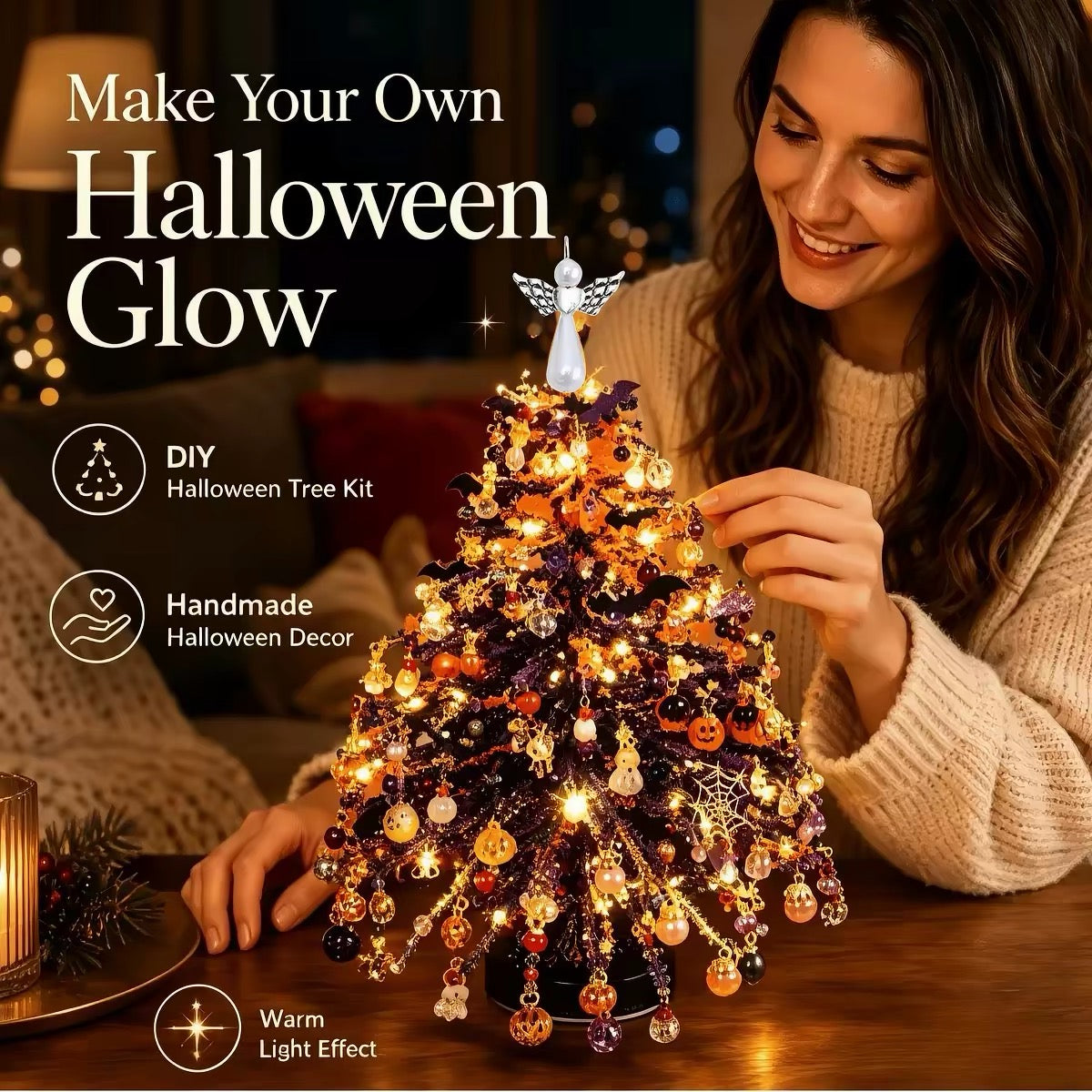 DIY light up beaded tree kit, view 3