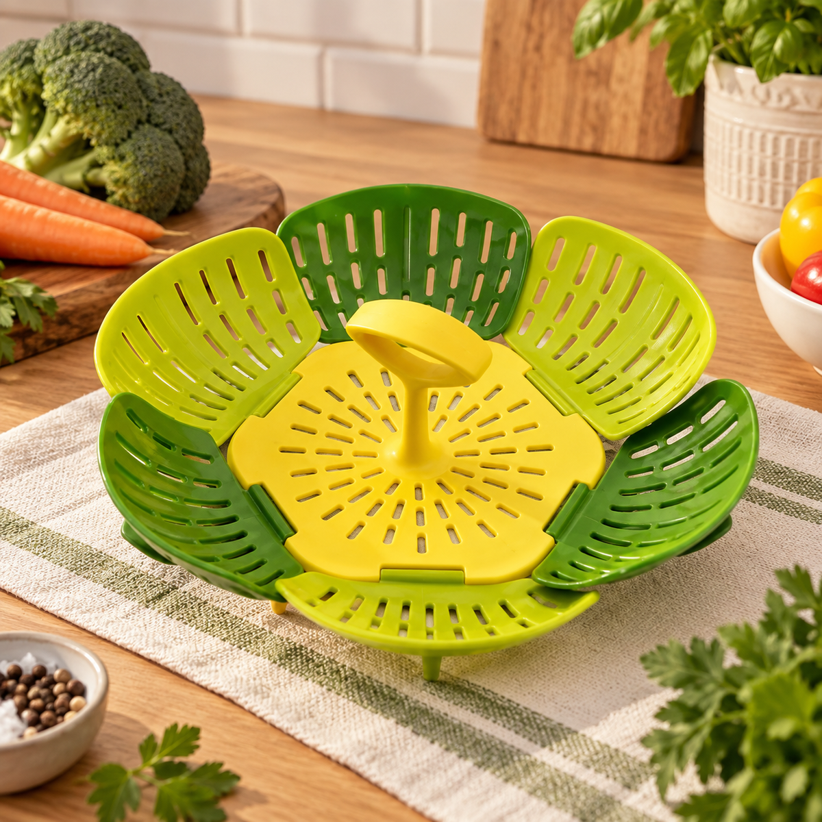 Joseph Joseph Bloom Lotus Steamer Basket with Handle - Green