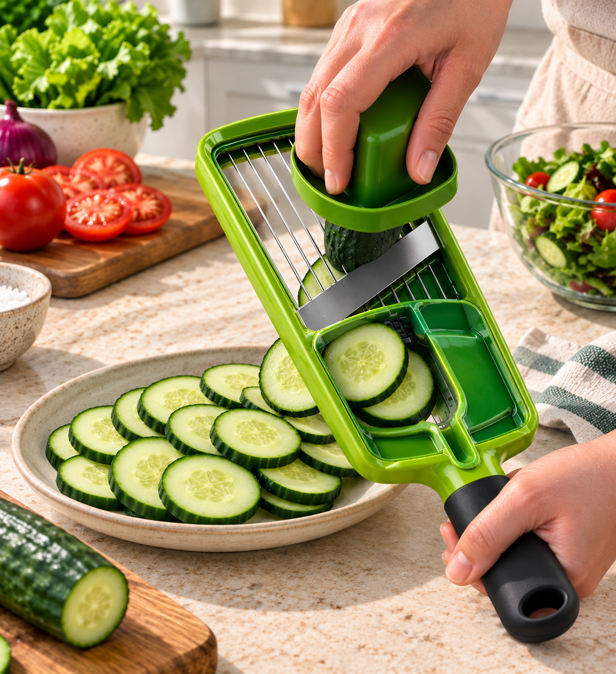 Joseph Joseph Multi-Grip Fruit & Vegetable Grater - Green, view 2
