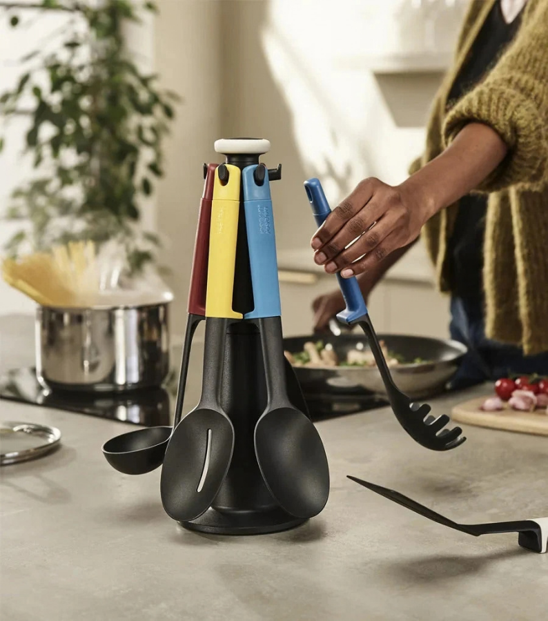 Elevate 6-Piece Kitchen Utensil Set with Rotating Stand
