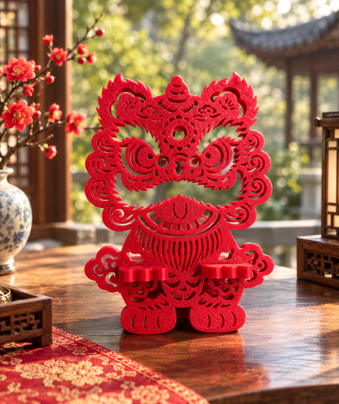 Chinese Lion Dance Phone Stand