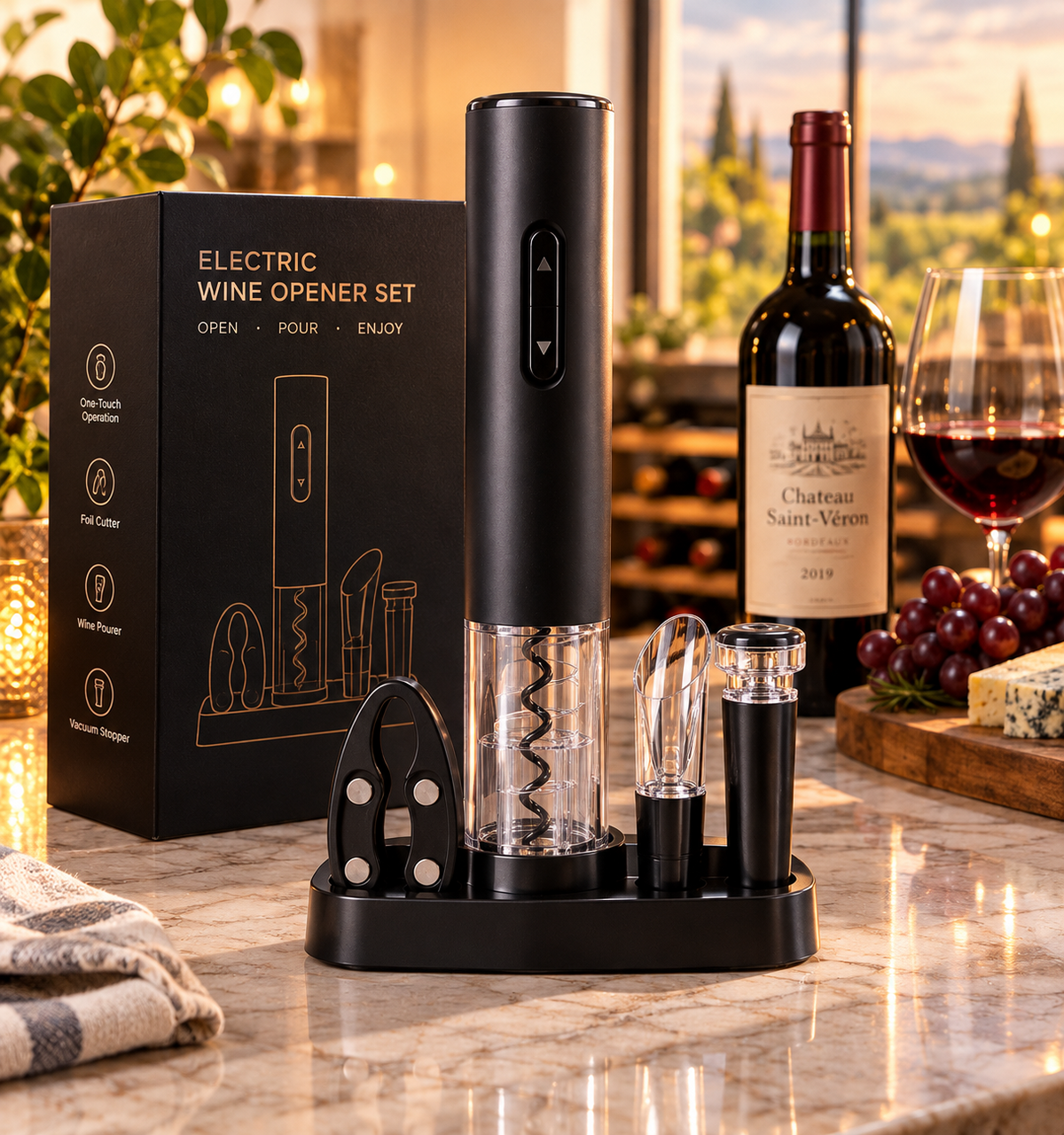 Electric Wine Opener Set