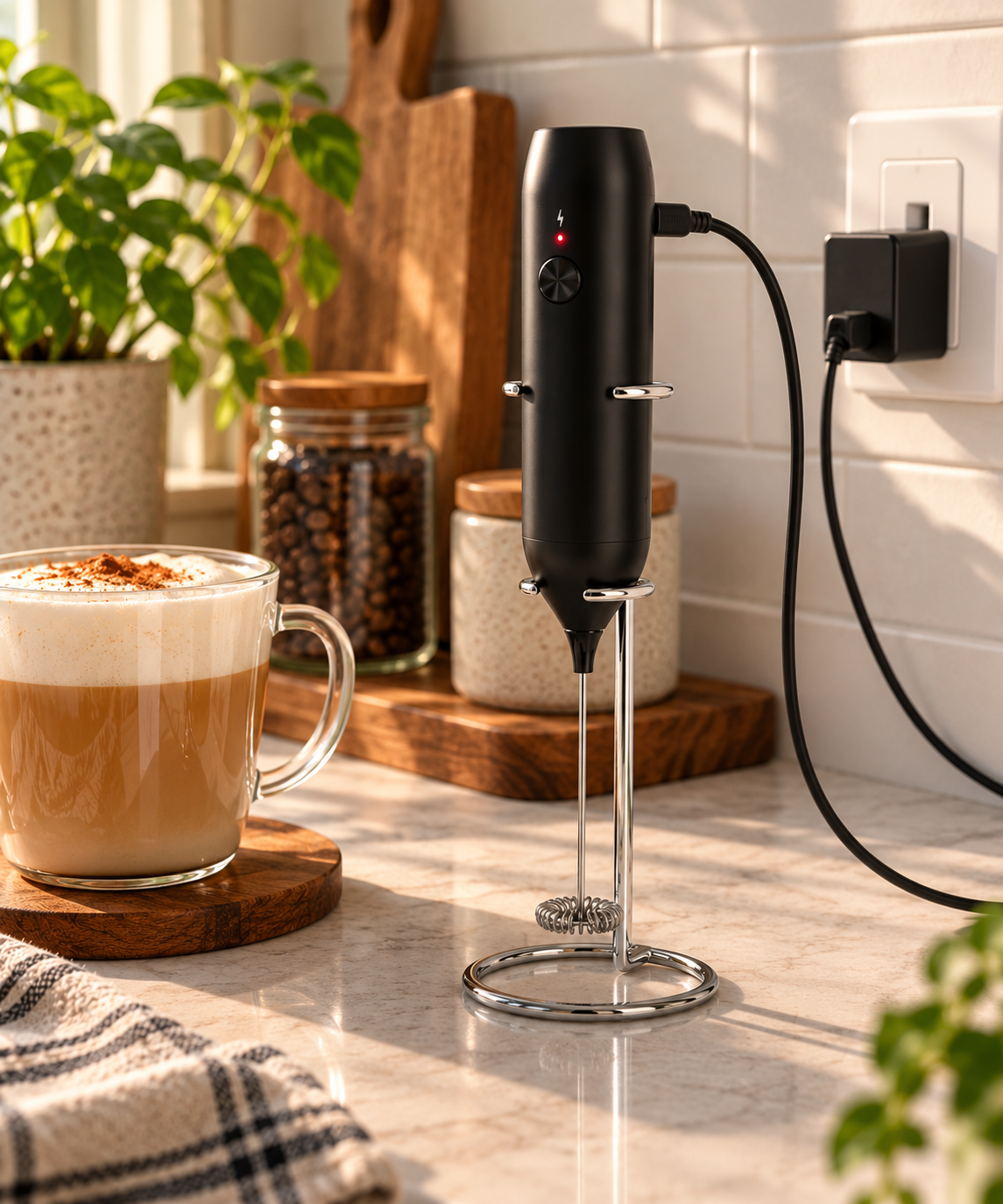 Rechargeable Handheld Milk Frother (KJBQ-7X), view 3