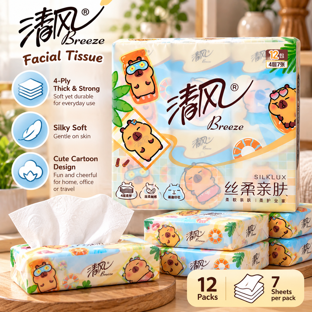 Silky Skin-Friendly, 7 pieces/pack